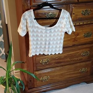 NEW Kendall & Kylie Vanilla & Sand Knit Crop Top Size XS